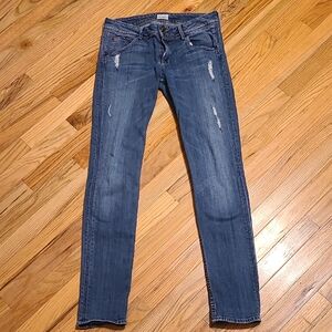 Hudson Jeans Women's Distressed Skinny Jeans - Blue